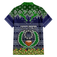 personalised-pohnpei-state-christmas-family-matching-long-sleeve-bodycon-dress-and-hawaiian-shirt-coat-of-arms-beautiful-merry-xmas-snowflake