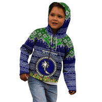 Personalised Chuuk State Christmas Kid Hoodie Coat of Arms Beautiful Merry Xmas Snowflake LT03 - Polynesian Pride