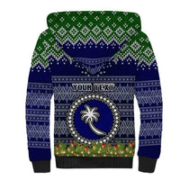 Personalised Chuuk State Christmas Sherpa Hoodie Coat of Arms Beautiful Merry Xmas Snowflake LT03 - Polynesian Pride
