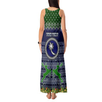 personalised-chuuk-state-christmas-tank-maxi-dress-coat-of-arms-beautiful-merry-xmas-snowflake