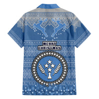 kosrae-christmas-family-matching-off-shoulder-long-sleeve-dress-and-hawaiian-shirt-coat-of-arms-beautiful-merry-xmas-snowflake