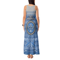 Kosrae Christmas Tank Maxi Dress Coat of Arms Beautiful Merry Xmas Snowflake LT03 - Polynesian Pride