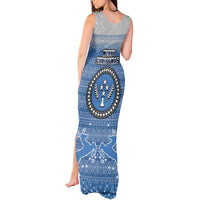 Kosrae Christmas Tank Maxi Dress Coat of Arms Beautiful Merry Xmas Snowflake LT03 - Polynesian Pride