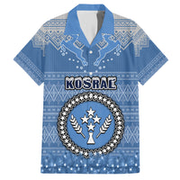 Personalised Kosrae Christmas Hawaiian Shirt Coat of Arms Beautiful Merry Xmas Snowflake LT03 Blue - Polynesian Pride