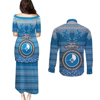 yap-christmas-couples-matching-puletasi-dress-and-long-sleeve-button-shirts-coat-of-arms-beautiful-merry-xmas-snowflake