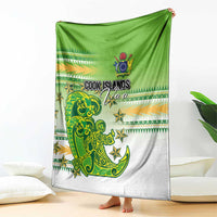 Cook Islands Va'a Race Blanket Te Tatau Tattoos Sporty Style Green-White Color - Polynesian Pride
