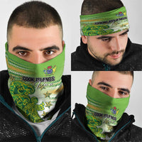 Cook Islands Va'a Race Neck Gaiter Te Tatau Tattoos Sporty Style Green-White Color - Polynesian Pride