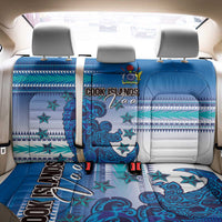 Cook Islands Va'a Race Back Car Seat Cover Te Tatau Tattoos Sporty Style Light Blue Color - Polynesian Pride