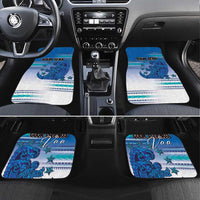 Personalised Cook Islands Va'a Race Car Mats Te Tatau Tattoos Sporty Style Light Blue Color - Polynesian Pride