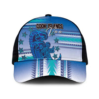 Cook Islands Va'a Race Mesh Trucker Cap Te Tatau Tattoos Sporty Style Light Blue Color - Polynesian Pride