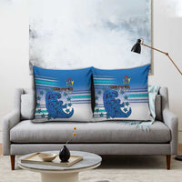 Cook Islands Va'a Race Pillow Cover Te Tatau Tattoos Sporty Style Light Blue Color - Polynesian Pride