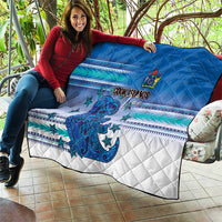 Cook Islands Va'a Race Quilt Te Tatau Tattoos Sporty Style Light Blue Color - Polynesian Pride