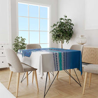 Cook Islands Va'a Race Tablecloth Te Tatau Tattoos Sporty Style Light Blue Color - Polynesian Pride