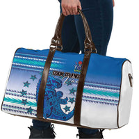 Cook Islands Va'a Race Travel Bag Te Tatau Tattoos Sporty Style Light Blue Color - Polynesian Pride