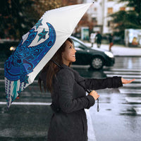 Cook Islands Va'a Race Umbrella Te Tatau Tattoos Sporty Style Light Blue Color - Polynesian Pride