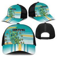 Cook Islands Va'a Race Baseball Net Cap Te Tatau Tattoos Sporty Style Turquoise Color - Polynesian Pride