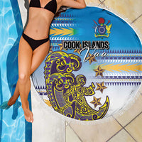Cook Islands Va'a Race Beach Blanket Te Tatau Tattoos Sporty Style Glory Blue Color - Polynesian Pride