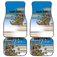 Personalised Cook Islands Va'a Race Car Mats Te Tatau Tattoos Sporty Style Glory Blue Color - Polynesian Pride