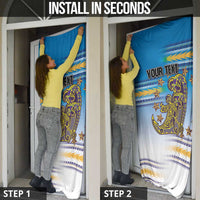 Personalised Cook Islands Va'a Race Door Cover Te Tatau Tattoos Sporty Style Glory Blue Color - Polynesian Pride