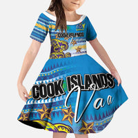 Personalised Cook Islands Va'a Race Family Matching Puletasi and Hawaiian Shirt Te Tatau Tattoos Sporty Style Glory Blue Color - Polynesian Pride