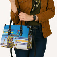 Cook Islands Va'a Race Leather Bag Te Tatau Tattoos Sporty Style Glory Blue Color - Polynesian Pride