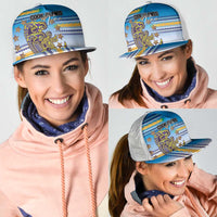 Cook Islands Va'a Race Mesh Trucker Cap Te Tatau Tattoos Sporty Style Glory Blue Color - Polynesian Pride