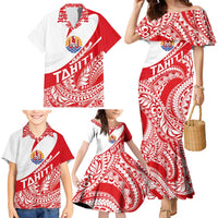 Personalised Tahiti Va'a Race Family Matching Mermaid Dress and Hawaiian Shirt Polynesian Tattoos Sporty Style LT03 - Polynesian Pride