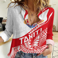 Personalised Tahiti Va'a Race Women Casual Shirt Polynesian Tattoos Sporty Style - Polynesian Pride