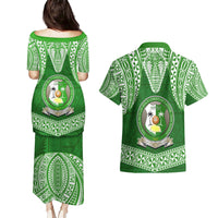 Tonga Liahona High School Couples Matching Puletasi Dress and Hawaiian Shirt Traditional Ngatu and Polynesian Pattern LT03 - Polynesian Pride