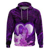 Dolphin Couple Love Story Valentine Day Zip Hoodie With Polynesian Tribal Tattoo Purple Style LT03 Pullover Hoodie Purple - Polynesian Pride