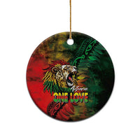 Aotearoa One Love Ceramic Ornament Reggae Lion with Kakahu Huruhuru