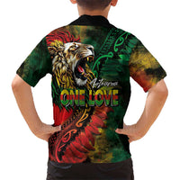 Aotearoa One Love Family Matching Tank Maxi Dress and Hawaiian Shirt Reggae Lion with Kakahu Huruhuru LT03 - Polynesian Pride