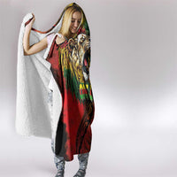 Aotearoa One Love Hooded Blanket Reggae Lion with Kakahu Huruhuru