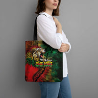 Aotearoa One Love Tote Bag Reggae Lion with Kakahu Huruhuru