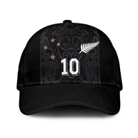 Custom Aotearoa Rugby Classic Cap Fern Blacks-Traditional Maori Motifs Design LT03 Universal Fit Black - Polynesian Pride