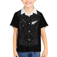 Custom Aotearoa Rugby Hawaiian Shirt Fern Blacks-Traditional Maori Motifs Design