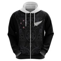 Custom Aotearoa Rugby Hoodie Fern Blacks-Traditional Maori Motifs Design