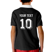 Custom Aotearoa Rugby Kid Polo Shirt Fern Blacks-Traditional Maori Motifs Design