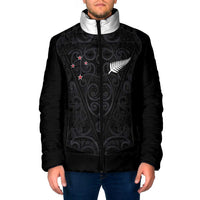 Custom Aotearoa Rugby Padded Jacket Fern Blacks-Traditional Maori Motifs Design