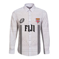 Fiji Rugby Warriors Long Sleeve Button Shirt Masi Tribal Pattern Go Champion 2024