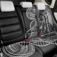 Samoan DNA Art Tattoo Back Car Seat Cover Polynesian Pattern Black Color