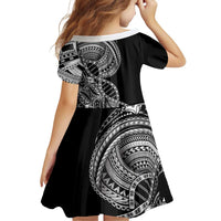 Samoan DNA Art Tattoo Family Matching Mermaid Dress and Hawaiian Shirt Polynesian Pattern Black Color LT03 - Polynesian Pride