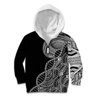 Samoan DNA Art Tattoo Kid Hoodie Polynesian Pattern Black Color