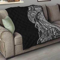 Samoan DNA Art Tattoo Quilt Polynesian Pattern Black Color
