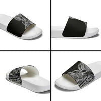 Samoan DNA Art Tattoo Slide Sandals Polynesian Pattern Black Color