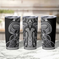 Samoan DNA Art Tattoo Tumbler Cup Polynesian Pattern Black Color