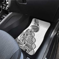 Samoan DNA Art Tattoo Car Mats Polynesian Pattern White Color