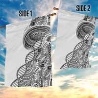 Samoan DNA Art Tattoo Garden Flag Polynesian Pattern White Color
