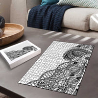 Samoan DNA Art Tattoo Puzzle Polynesian Pattern White Color