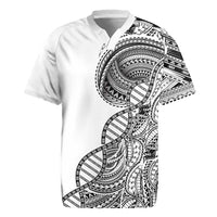 Samoan DNA Art Tattoo Rugby Jersey Polynesian Pattern White Color